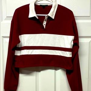 NEW F21 Collegiate Cropped Shirt